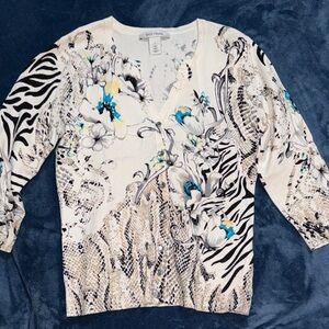 White House Black Market Patterned Cardigan